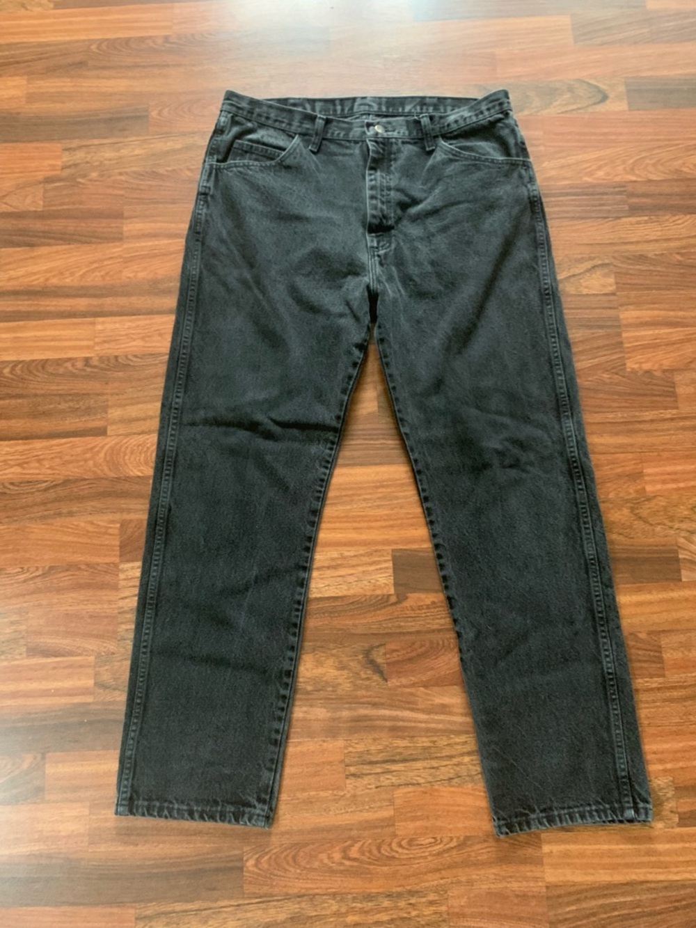 Rustler Light Wash Black Denim Jeans Men’s 38x32 Cotton Casual RN 130273